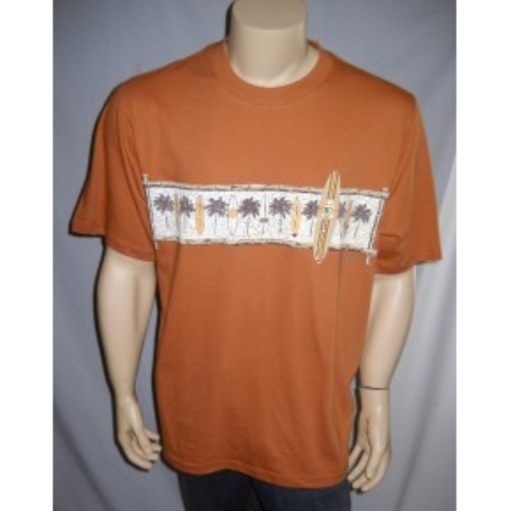 Panama Jack Y2K T Shirt Heavy Cotton Surf Boards Clay Orange Size Small